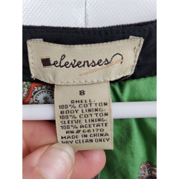 Y2K Anthropologie Elevenses Womens Cropped Jacket Sz 8 Black Velvet Puff Sleeve - Picture 4 of 6